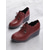 cheap Women&#039;s Oxfords-Women&#039;s Red Lace-Up Wedge Shoes with Scalloped Trim and Side Zipper – Comfortable Casual Footwear for Everyday Wear