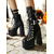 cheap Platform Boots-Women&#039;s Gothic Platform Lace-Up Boots with Buckle Straps and Chunky Heels – Statement Heeled Boots for Parties and Alternative Fashion