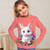 cheap Girl&#039;s Cotton T-shirts-Girls&#039; 3D Graphic Animal Rabbit T shirt Tee Long Sleeve Spring Fall Fashion Basic Kids 4-12 Years Crew Neck Outdoor Casual Daily Regular Fit