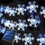 billiga Solsträngljus-solar led jul snöflinga vattentäta ljusslingor 30/50/100 led 8 lägen för belysning utomhus bakgård trädgård semester trädgård bröllop nyårsfest utomhus inomhus dekoration
