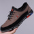 cheap Men&#039;s Sneakers-Men&#039;s Fashion Casual Sports Shoes – Brown and Black Lightweight Sneakers with Embroidered Design and Elastic Lace-Up Closure