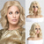 cheap Older Wigs-Blonde Wigs for Women Girls Short Curly Wavy Hair Wig Light Blond Shoulder Length Halloween Cosplay Daily Party Wigs