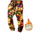 billige Julelys antrekk-Jul Herre Joggebukse i fleece Elastisk midje med snøring Festkveldsklær Lomme Termisk Vinter 3D-utskrift Multi Color