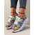 cheap Women&#039;s Sneakers-Women&#039;s Colorful Graphic Print Sneakers – Trendy Lightweight Lace-Up Athletic Shoes with Cushioned Sole