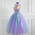 cheap Fairytale Theme Dresses-Kids Girls&#039; Cosplay Dress Party Dress Color Block Sleeveless Performance Christmas Backless Patchwork Beautiful Sweet Polyester Maxi Party Dress Swing Dress A Line Dress Summer 4-12 Years Blue Purple