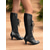cheap 1930s-Women&#039;s Green Victorian Lace-Up Boots - Retro Mid-Calf Leather Boots with Black Lace Trim and Kitten Heel, Perfect for Cosplay, Parties, and Vintage Style Outfits
