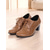 cheap Women&#039;s Heels-Women&#039;s Brown Oxford Shoes with Lace-Up &amp; Brogue Detailing - Classic Mid-Heel for Professional &amp; Vintage Casual Wear