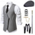 cheap Outfits-Retro Vintage Roaring 20s 1920s Outfits Waistcoat Accesories Set Gentleman Men&#039;s Halloween Carnival New Year Party / Evening Masquerade New Year Eve Adults&#039; Cravat Vest More Accessories All Seasons