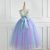 cheap Fairytale Theme Dresses-Kids Girls&#039; Cosplay Dress Party Dress Color Block Sleeveless Performance Christmas Backless Patchwork Beautiful Sweet Polyester Maxi Party Dress Swing Dress A Line Dress Summer 4-12 Years Blue Purple