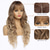 cheap Synthetic Trendy Wigs-Long Wavy Wig with Bangs for White Women Natural Looking Female Wigs With Dark Roots Synthetic Fiber Hair Wig for Daily Party Use Chest Length Curly Wig