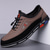 cheap Men&#039;s Sneakers-Men&#039;s Fashion Casual Sports Shoes – Brown and Black Lightweight Sneakers with Embroidered Design and Elastic Lace-Up Closure