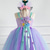cheap Fairytale Theme Dresses-Kids Girls&#039; Cosplay Dress Party Dress Color Block Sleeveless Performance Christmas Backless Patchwork Beautiful Sweet Polyester Maxi Party Dress Swing Dress A Line Dress Summer 4-12 Years Blue Purple