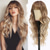 cheap Synthetic Trendy Wigs-Long Wavy Wig with Bangs for White Women Natural Looking Female Wigs With Dark Roots Synthetic Fiber Hair Wig for Daily Party Use Chest Length Curly Wig