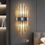economico Luci da parete-applique da parete moderna di lusso tubo di cristallo applique da parete elegante tutto bronzo cristallo applique da parete apparecchio di illuminazione montato a parete corridoio decorare 110-240v