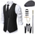 cheap Outfits-Retro Vintage Roaring 20s 1920s Outfits Waistcoat Accesories Set Gentleman Men&#039;s Halloween Carnival New Year Party / Evening Masquerade New Year Eve Adults&#039; Cravat Vest More Accessories All Seasons