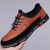 cheap Men&#039;s Sneakers-Men&#039;s Fashion Casual Sports Shoes – Brown and Black Lightweight Sneakers with Embroidered Design and Elastic Lace-Up Closure