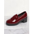 cheap Women&#039;s Slip-Ons &amp; Loafers-Women&#039;s Vintage Patent Leather Loafers with Fringe Detail and Block Heel – Comfortable Casual Shoes for Daily Wear