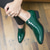 cheap Oxford Shoes-Men's Green Patent Faux Leather Dress Shoes – Glossy Lace-Up Formal Shoes for Weddings and Special Events