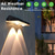 cheap Outdoor Wall Lights-2/4pcs Solar Fence Light RGB Color Changing Outdoor Solar Wall Lamp Garden Yard Decor Step Lamp IP65 Waterproof Pathway Wall Stair Lamp Balcony Porch Lighting Decoration