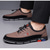 cheap Men&#039;s Sneakers-Men&#039;s Fashion Casual Sports Shoes – Brown and Black Lightweight Sneakers with Embroidered Design and Elastic Lace-Up Closure