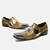 cheap Premium Leather Loafers-Men&#039;s Snake Print Leather Slip-On Dress Shoes with Gold Tip Gold Metal Embellishment–Premium Cowhide, Formal Party Footwear