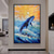 voordelige Schilderijen van dieren-Met de hand gemaakt Hang-geschilderd olieverfschilderij Handgeschilderde Verticaal Dieren Pop-art Modern Zonder Inner Frame (Geen frame)