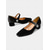 economico Madre della Sposa/Sposo-décolleté Mary Jane in velluto per la mamma della sposa, scarpe eleganti con tacco basso e fibbia in strass – eleganti tacchi da sposa e da sera