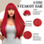 abordables Pelucas sintéticas de moda-Peluca con flequillo, pelucas largas y rectas para mujer, cabello de aspecto natural, peluca sintética resistente al calor para mujer, para fiesta diaria, pelucas para fiesta de Navidad