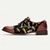 cheap Jacquard shoes-Men&#039;s Vintage Lace-Up Oxford Shoes - Black with Dragonfly Jacquard Fabric, Brown Faux Leather Toe Cap and Heel, Ideal for Casual and Retro Styles