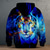 cheap Animal Print-Men&#039;s Tiger Fleece Hoodie Hoodies Hoodie Long Sleeve Hooded Sweatshirt Hooded Bohemia 3D Print Party Vacation Streetwear Blue Purple Drawstring Fall Winter Designer