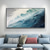 abordables Peintures paysages-peinture à l'huile verte faite à la main peinture à l'huile abstraite 3D peinte à la main peinture à l'huile murale moderne abstraite vague verte peinture sur toile décoration de la maison décor