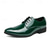 cheap Oxford Shoes-Men's Green Patent Faux Leather Dress Shoes – Glossy Lace-Up Formal Shoes for Weddings and Special Events