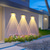 cheap Outdoor Wall Lights-2/4pcs Solar Fence Light RGB Color Changing Outdoor Solar Wall Lamp Garden Yard Decor Step Lamp IP65 Waterproof Pathway Wall Stair Lamp Balcony Porch Lighting Decoration