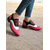 cheap Women&#039;s Flats-Women&#039;s Retro Pink and Black Oxford Shoes – Patent Faux Leather Lace-Up Brogues for Vintage Casual Style and Fashionable Outings