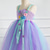 cheap Fairytale Theme Dresses-Kids Girls&#039; Cosplay Dress Party Dress Color Block Sleeveless Performance Christmas Backless Patchwork Beautiful Sweet Polyester Maxi Party Dress Swing Dress A Line Dress Summer 4-12 Years Blue Purple