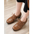 cheap Women&#039;s Heels-Women&#039;s Brown Oxford Shoes with Lace-Up &amp; Brogue Detailing - Classic Mid-Heel for Professional &amp; Vintage Casual Wear