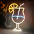 abordables Lampes néon led-Panneau lumineux au néon pour cocktails, décoration murale à LED à intensité variable alimentée par USB pour bars, chambres &amp;fêtes | veilleuse USB en acrylique pour boissons, cadeau idéal pour les