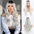 cheap Synthetic Trendy Wigs-Long Wavy Wig with Bangs for White Women Natural Looking Female Wigs With Dark Roots Synthetic Fiber Hair Wig for Daily Party Use Chest Length Curly Wig