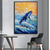 voordelige Schilderijen van dieren-Met de hand gemaakt Hang-geschilderd olieverfschilderij Handgeschilderde Verticaal Dieren Pop-art Modern Zonder Inner Frame (Geen frame)