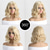 cheap Older Wigs-Blonde Wigs for Women Girls Short Curly Wavy Hair Wig Light Blond Shoulder Length Halloween Cosplay Daily Party Wigs