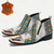 cheap Premium Leather Boots-Men&#039;s Exotic Snake Print Leather Ankle Boots– Premium Cowhide, Multicolored Fashion Statement with Gold Tip Gold-Tipped Toes and Side Zipper Closure
