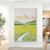 cheap Landscape Paintings-Large landscape Oil Painting On Canvas Handmade Landscape Artwork Blue Green oil painting hand painted Modern Impasto Landscape Canvas Art painting Custom wall Decortion painting