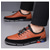 cheap Men&#039;s Sneakers-Men&#039;s Fashion Casual Sports Shoes – Brown and Black Lightweight Sneakers with Embroidered Design and Elastic Lace-Up Closure