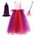 baratos Vestidos com tema de contos de fadas-Infantil Para Meninas Vestido Cosplay Vestido de festa Bloco de cor Sem Manga Espetáculo festa de Halloween Com Transparência Patchwork Lindo Doce Poliéster Longo Vestido de festa Vestido A Line