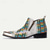 cheap Premium Leather Boots-Men&#039;s Exotic Snake Print Leather Ankle Boots– Premium Cowhide, Multicolored Fashion Statement with Gold Tip Gold-Tipped Toes and Side Zipper Closure