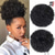 cheap Ponytails-Afro Puff Clip On Synthetic Ponytail Extension for Black Women Short Kinky Bun for Natural Hair