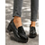cheap Women&#039;s Slip-Ons &amp; Loafers-Women&#039;s Vintage Patent Leather Loafers with Fringe Detail and Block Heel – Comfortable Casual Shoes for Daily Wear