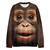 billiga 3D-tröjor för män-Herr Grafisk Orangutang Tröjor Pullover-tröja Långärmad Tröja Huva Semester Häftig Dagligen Tryck Streetwear Semester Utomhussport Tryck Vinter Vår &amp; Höst
