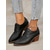 economico Scarpe oxford da donna-scarpe oxford stringate in similpelle nera da donna con tacco a blocco - scarpe eleganti casual per tutti i giorni e per l&#039;ufficio