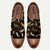 cheap Jacquard shoes-Men&#039;s Vintage Lace-Up Oxford Shoes - Black with Dragonfly Jacquard Fabric, Brown Faux Leather Toe Cap and Heel, Ideal for Casual and Retro Styles
